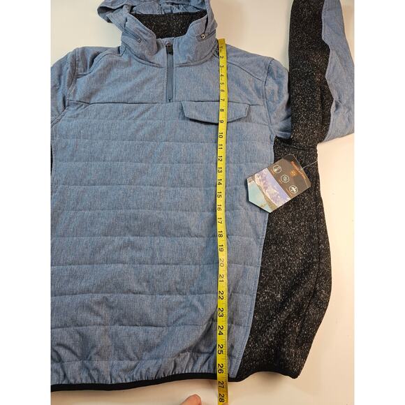 NWT NEW Mountain isles 1/4 zip hybrid hood popover sherpa lined jacket warm S - Picture 11 of 11